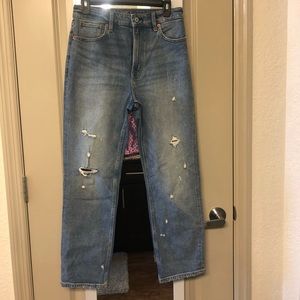 Abercrombie, Zoe Natural Rise Ankle straight jeans